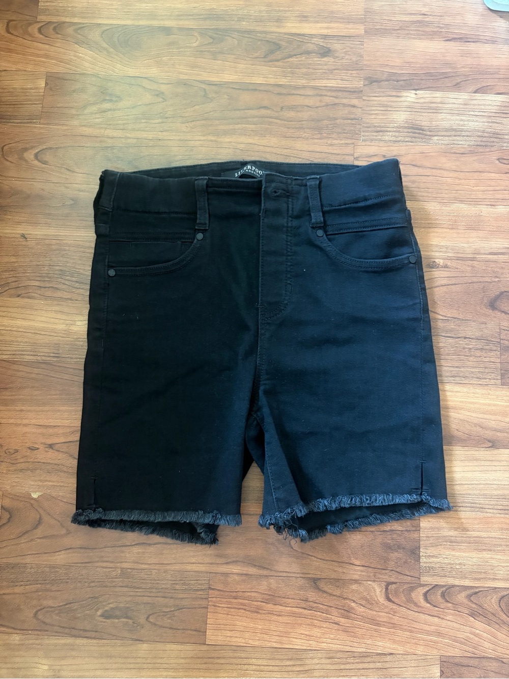 Liverpool Women's High Waist Black Denim Shorts